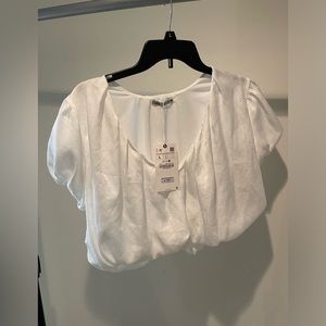White Zara crop top